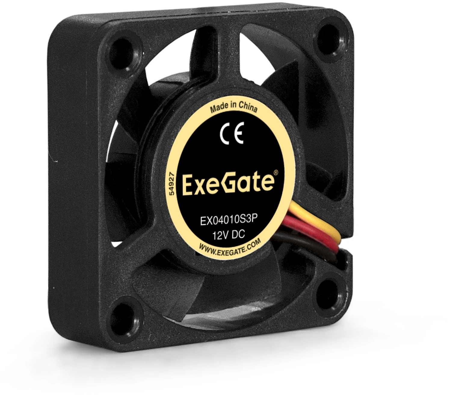 Вентилятор для корпуса Exegate EX166186RUS 40х40x10 черный 3-pin 24дБ Bulk