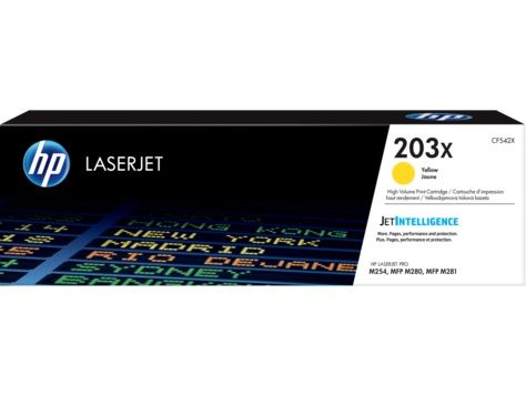 Картридж лазерный HP 203X CF542X желтый бар.в компл. (2500стр.) для HP M254/280/281