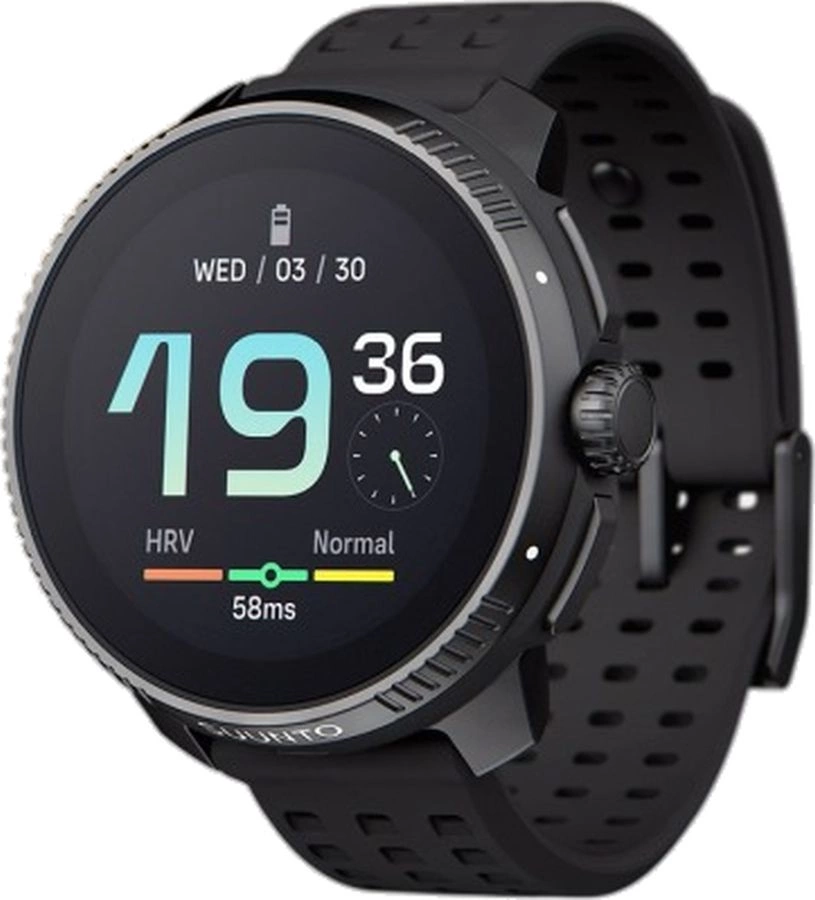Смарт-часы Suunto Race 1.43" AMOLED корп.черный/серебристый Sport Band рем.черный разм.брасл.:M/L (SS050929000)