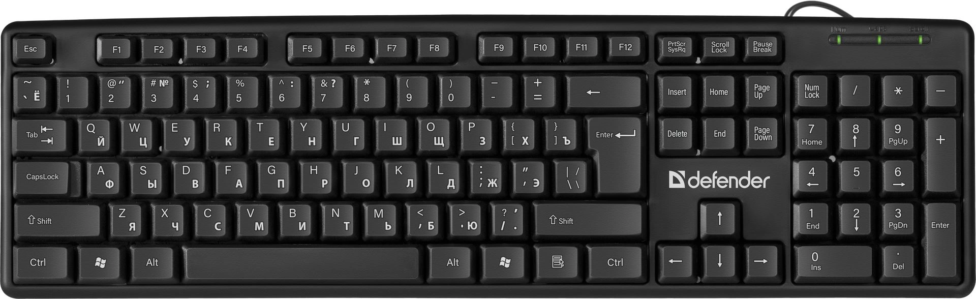 Клавиатура Defender Element HB-520 черный USB (45522) кабель 1.5м