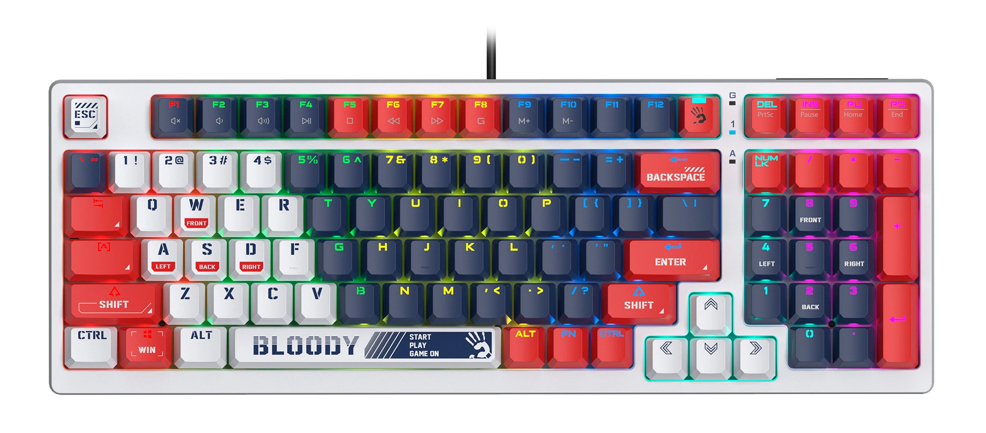 Клавиатура A4Tech S98 механическая синий USB for gamer LED (SPORTS NAVY) кабель 1.8м