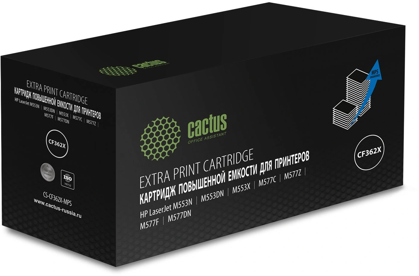Картридж лазерный Cactus CS-CF362X-MPS CF362XX желтый (18000стр.) для HP CLJ M552dn/M553dn/M553N/M553x
