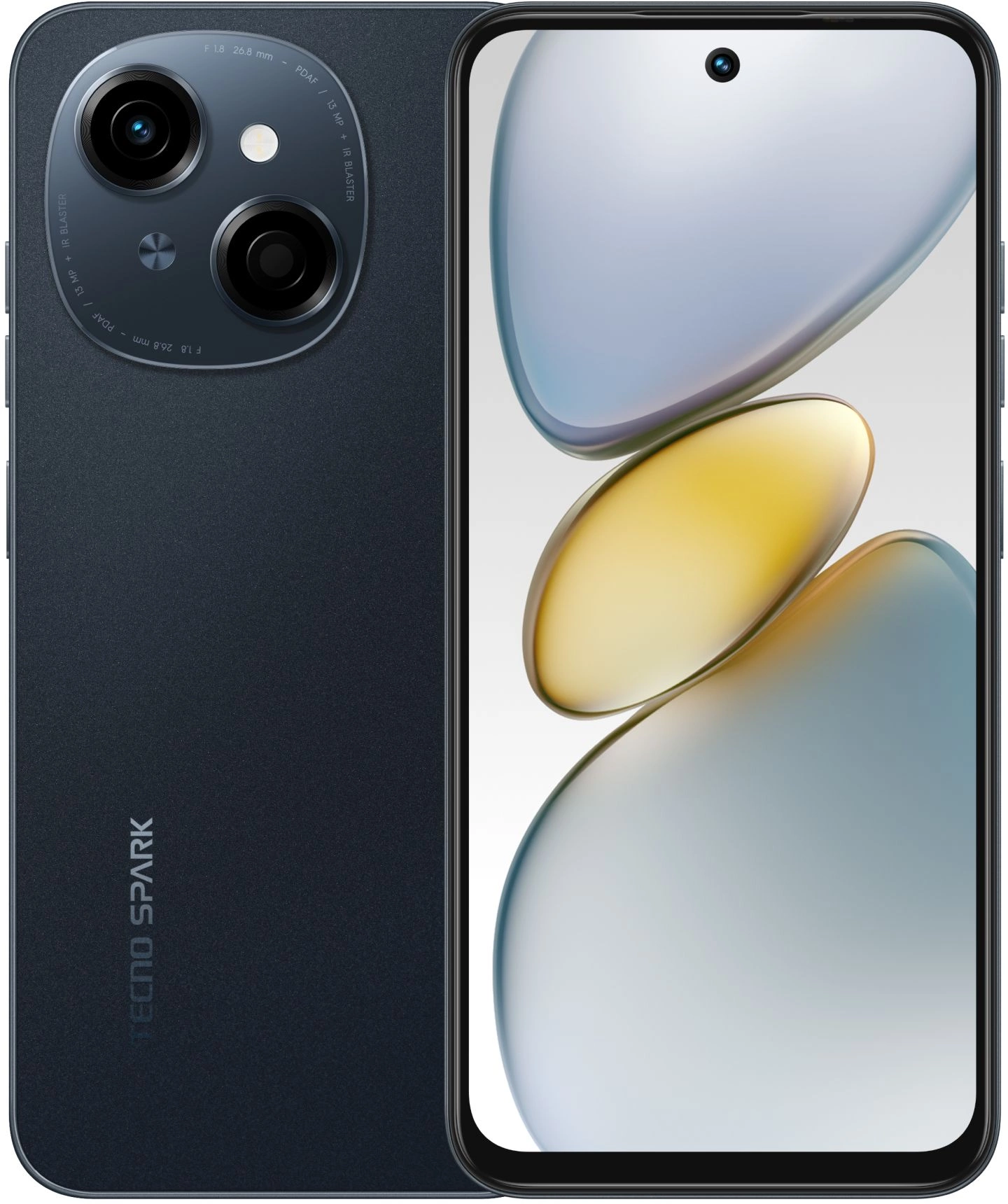 Смартфон Tecno Spark Go 1 64Gb 4Gb черный моноблок 3G 4G 2Sim 6.67" 720x1600 Android 14 Go 13Mpix 802.11 a/b/g/n/ac GPS GSM900/1800 Protect microSD max1024Gb