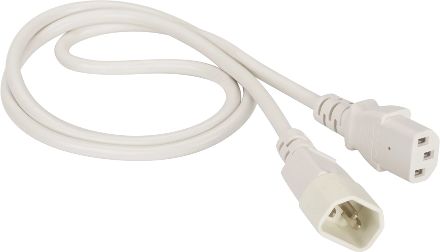 Шнур питания Lanmaster LAN-PP13/14-1.0-WH C13-С14 проводник.:3x0.75мм2 1м 220В 10А белый