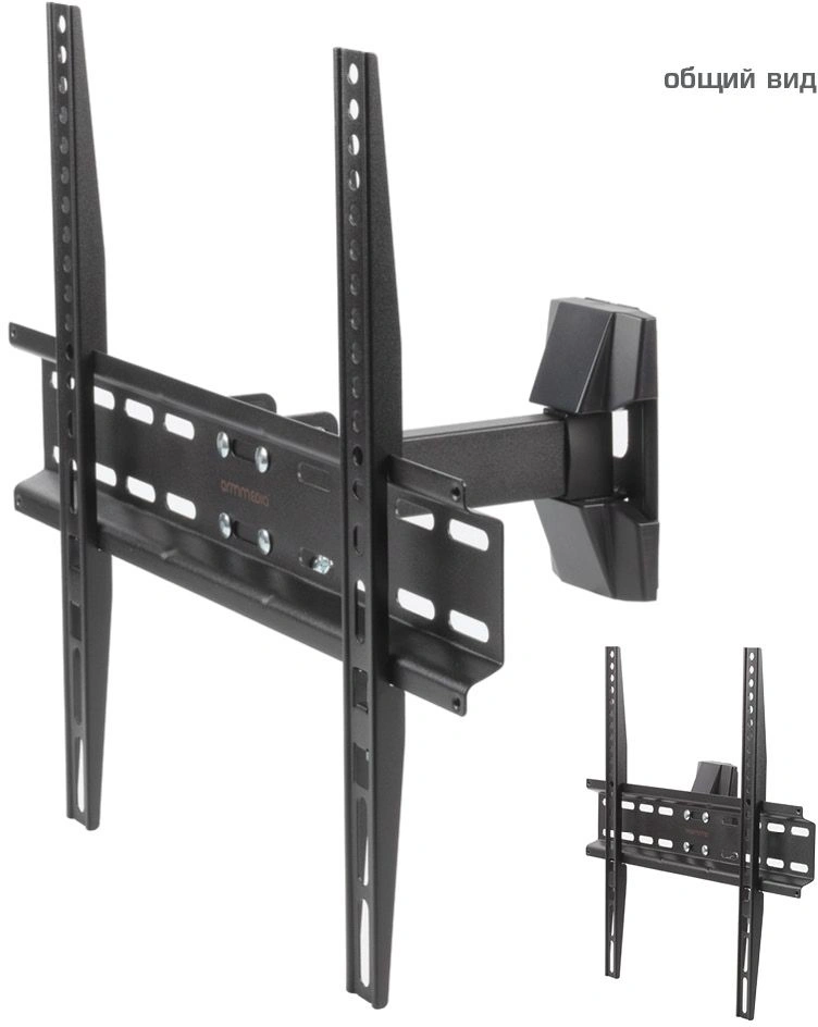 Кронштейн для телевизора Arm Media LCD-413 черный 26"-55" макс.35кг настенный поворот и наклон