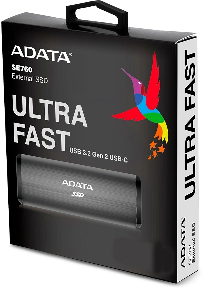 Накопитель SSD A-Data USB-C 2TB ASE760-2TU32G2-CBK SE760 черный