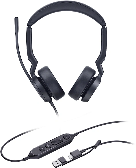 Наушники с микрофоном Yealink UH44 Dual UC USB-C/A черный 1.5м накладные USB оголовье (UH44)