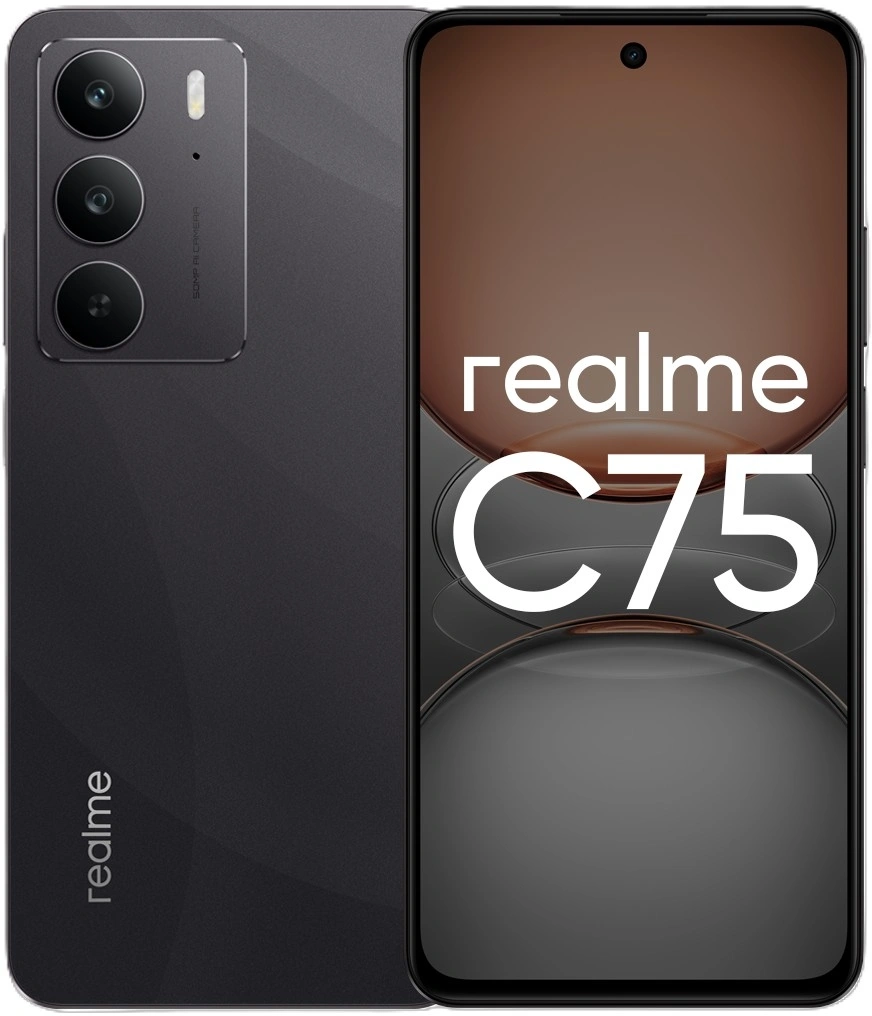 Смартфон Realme RMX3941 C75 256Gb 8Gb черный моноблок 3G 4G 2Sim 6.72" 1080x2400 Android 14 50Mpix 802.11 a/b/g/n/ac NFC GPS GSM900/1800 GSM1900 Protect A-GPS microSD max2048Gb