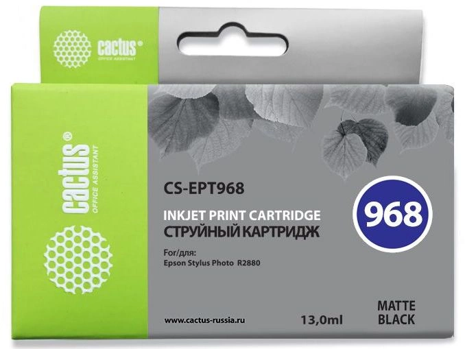 Картридж струйный Cactus CS-EPT968 T0968 черный матовый (13мл) для Epson Stylus Photo R2880 с чипом