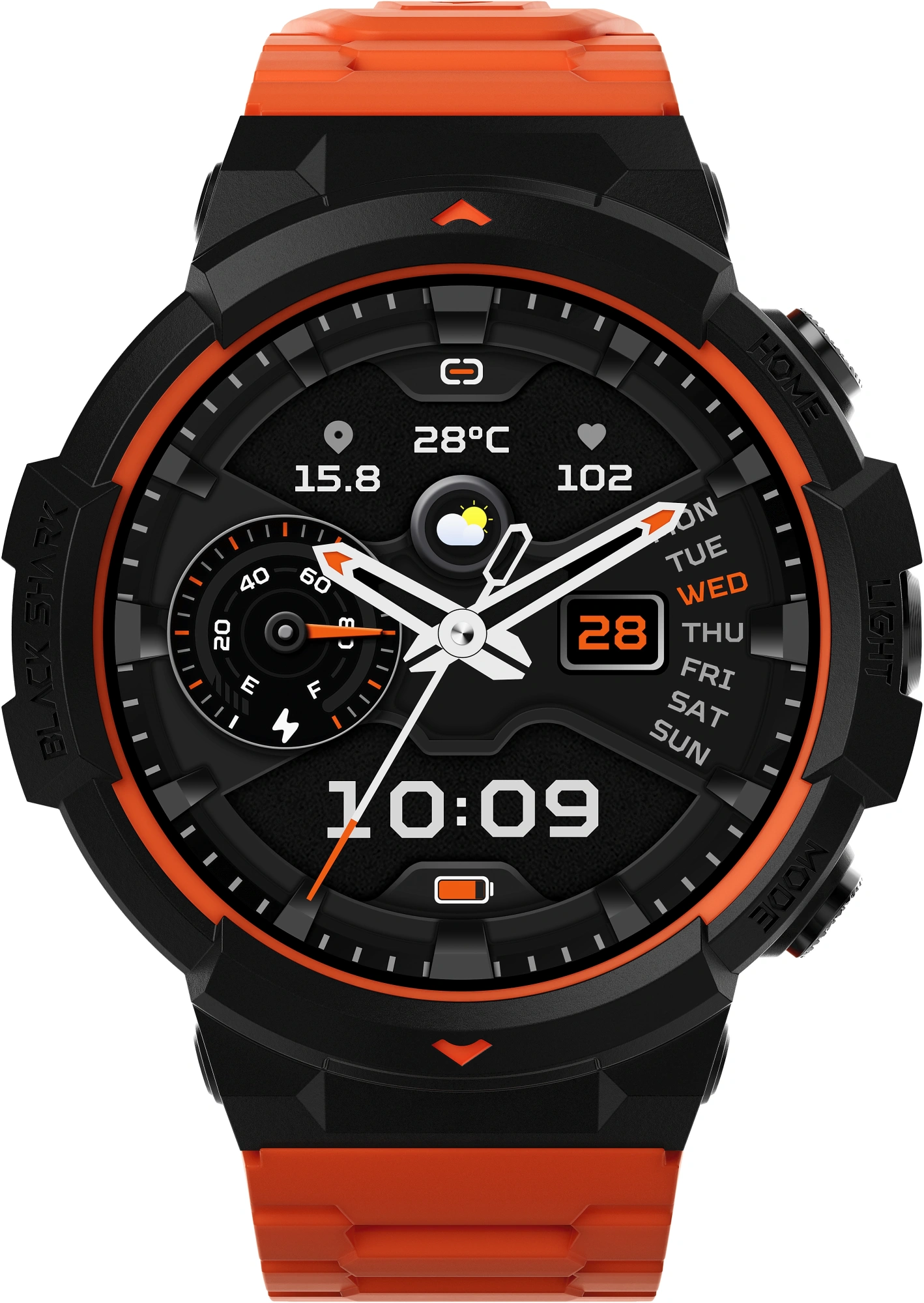Смарт-часы Black Shark BS-W2402 (GS3 Sport) 1.43" AMOLED корп.черный рем.оранжевый разм.брасл.:140-220мм (6977541630604)