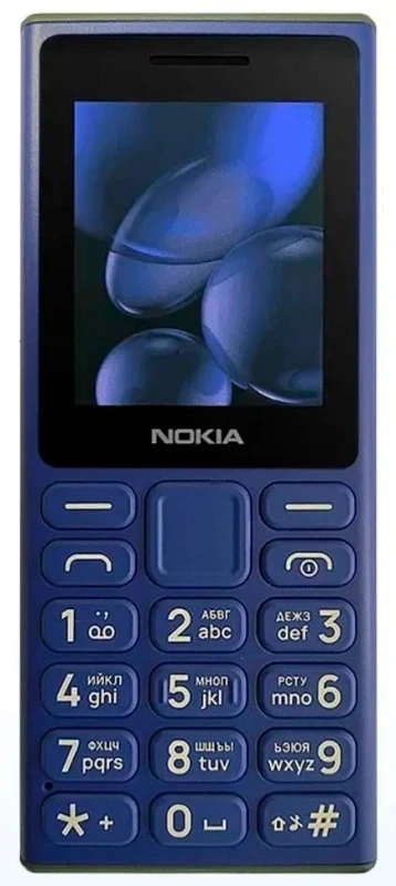 Мобильный телефон Nokia 108 DS TA-1627 голубой моноблок 2Sim 2" 126x160 Series 30+ GSM900/1800 Protect MP3 FM microSD max32Gb