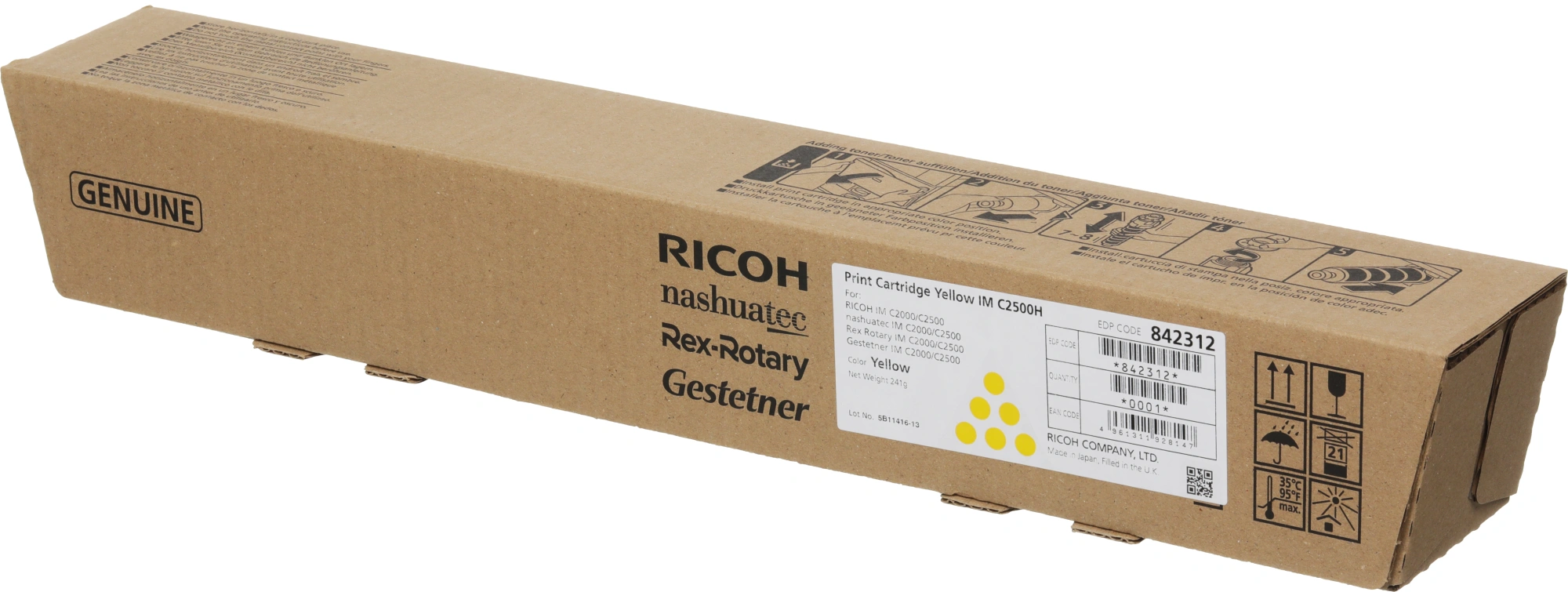 Картридж лазерный Ricoh IM C2500H 842312 желтый (10500стр.) для Ricoh IM C2000/IM C2500