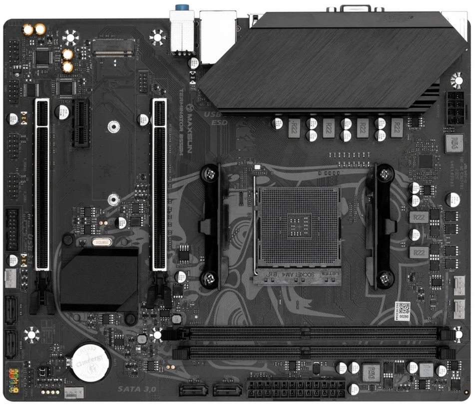 Материнская плата Maxsun MS-Terminator B550M Soc-AM4 AMD B550 2xDDR4 mATX AC`97 8ch(7.1) GbLAN RAID+VGA+HDMI
