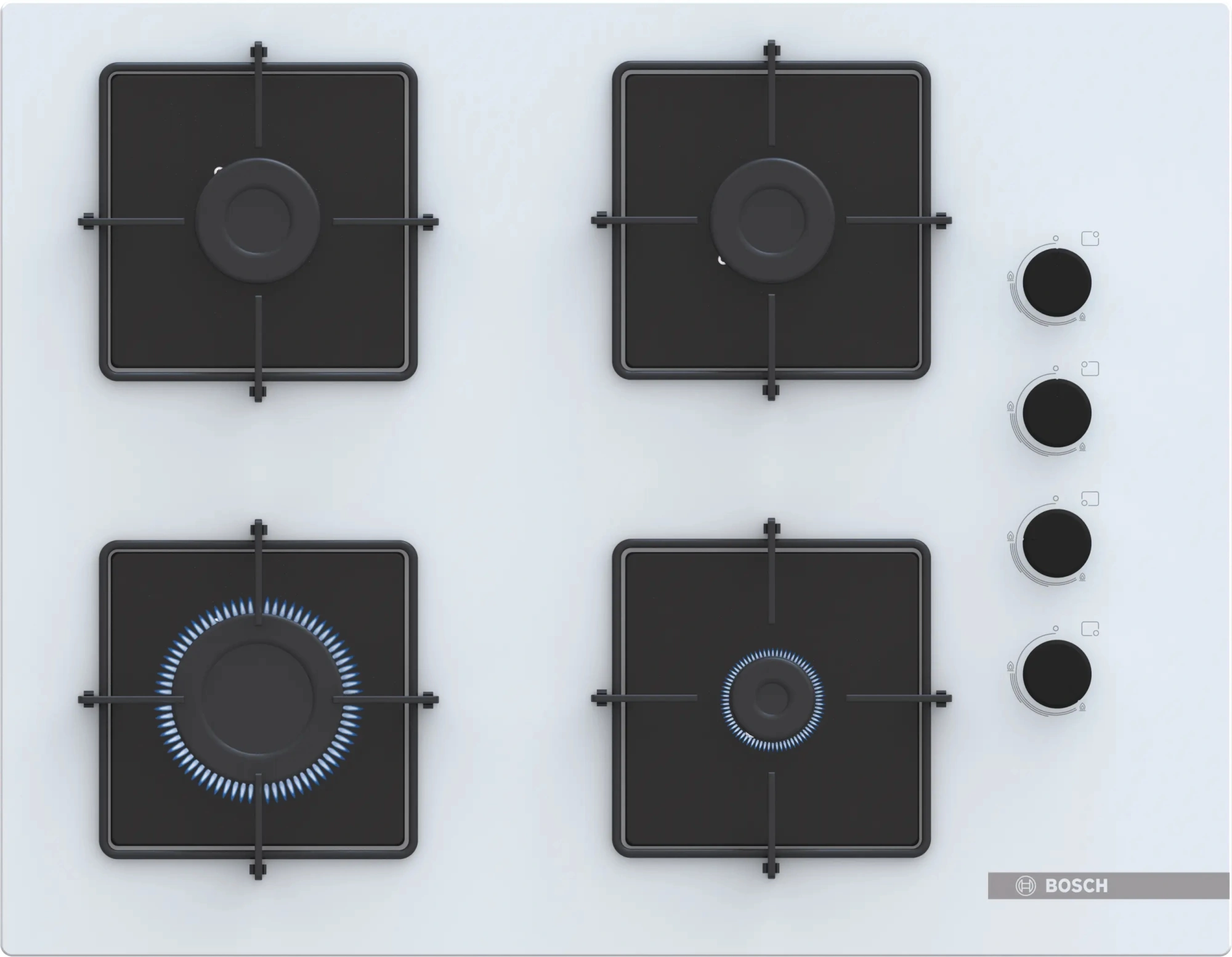 Газовая варочная поверхность Bosch POP7C2P30O белый
