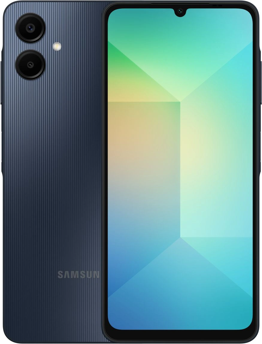 Смартфон Samsung SM-A065F Galaxy A06 128Gb 4Gb черный моноблок 3G 4G 2Sim 6.7" 720x1600 Android 14 50Mpix 802.11 a/b/g/n/ac GPS GSM900/1800 GSM1900 microSD max1024Gb