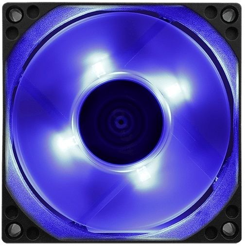 Вентилятор для корпуса Aerocool Motion 8 LED 80х80x25 черный 3-pin 25дБ (MOTION 8 BLUE-3P 80) Ret