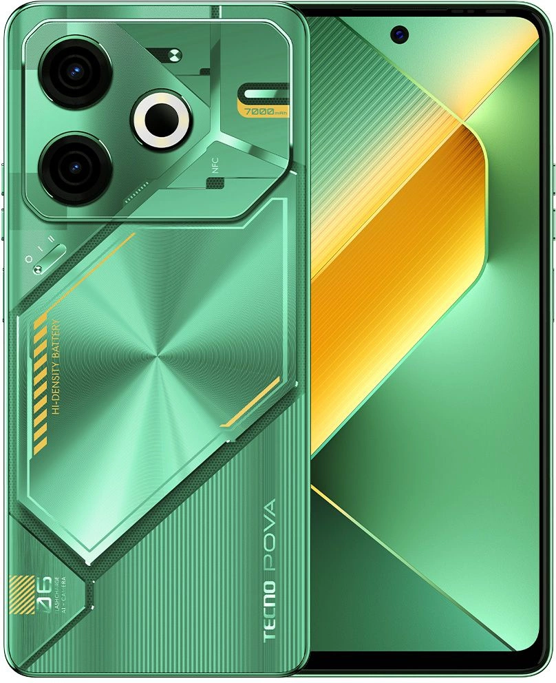 Смартфон Tecno Pova 6 Neo 128Gb 8Gb зеленый моноблок 3G 4G 2Sim 6.8" 1080x2460 Android 14 50Mpix 802.11 a/b/g/n/ac NFC GPS GSM900/1800 Protect FM microSD max1024Gb