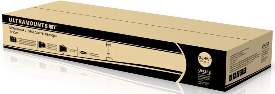 Подставка для телевизора Ultramounts UM252 черный 32"-55" макс.35кг напольный мобильный