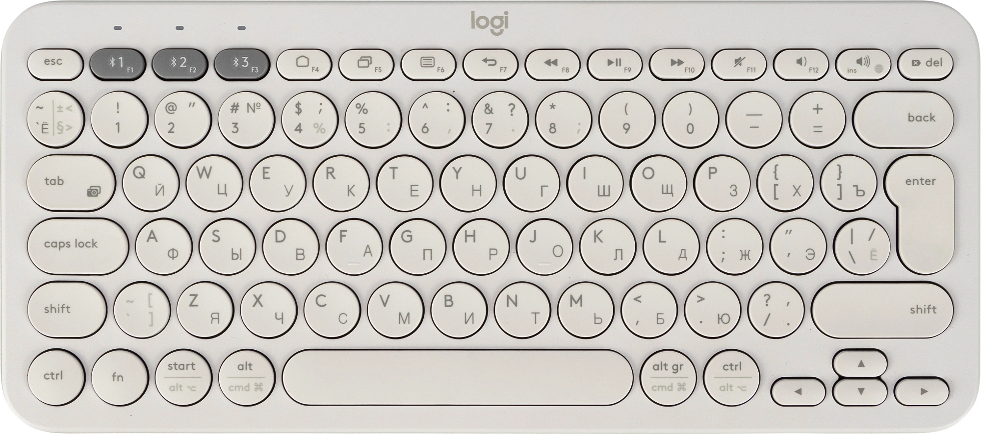 Клавиатура Logitech K380 белый беспроводная BT (920-009589)