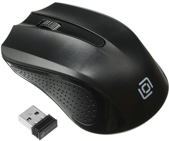Мышь Оклик 485MW черный оптическая 1600dpi беспров. USB для ноутбука 3but (997819)