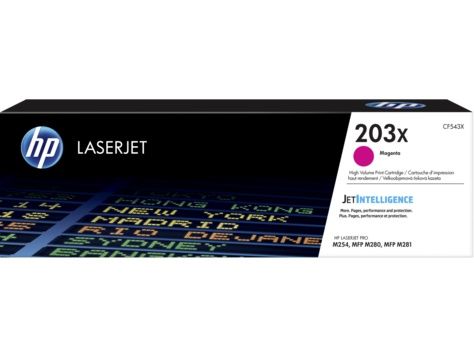 Картридж лазерный HP 203X CF543X пурпурный бар.в компл. (2500стр.) для HP M254/280/281