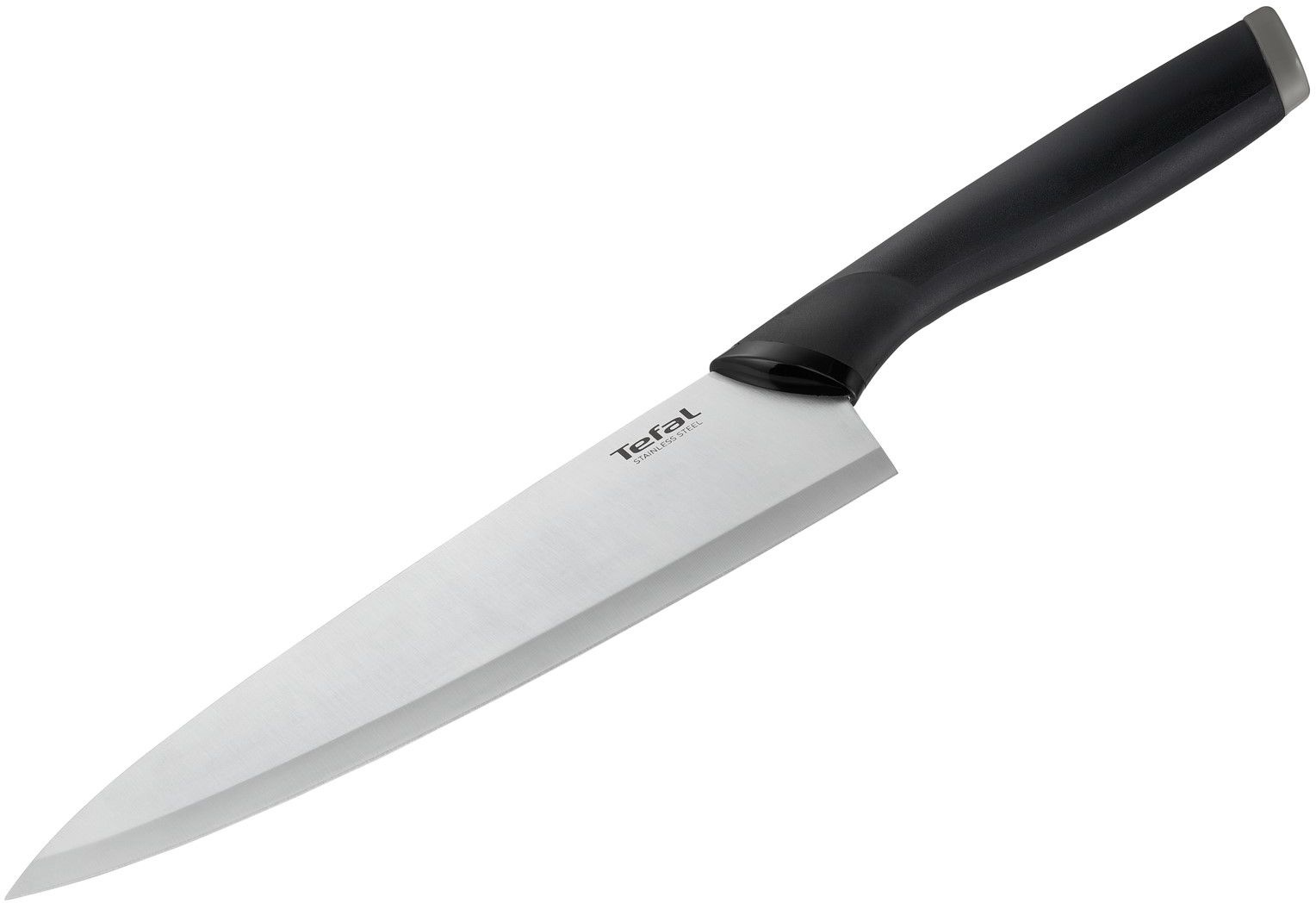 Нож кухонный Tefal K2213204 (2100121737) стальной универсальный лезв.200мм прямая заточка серебристый/черный пласт.коробка
