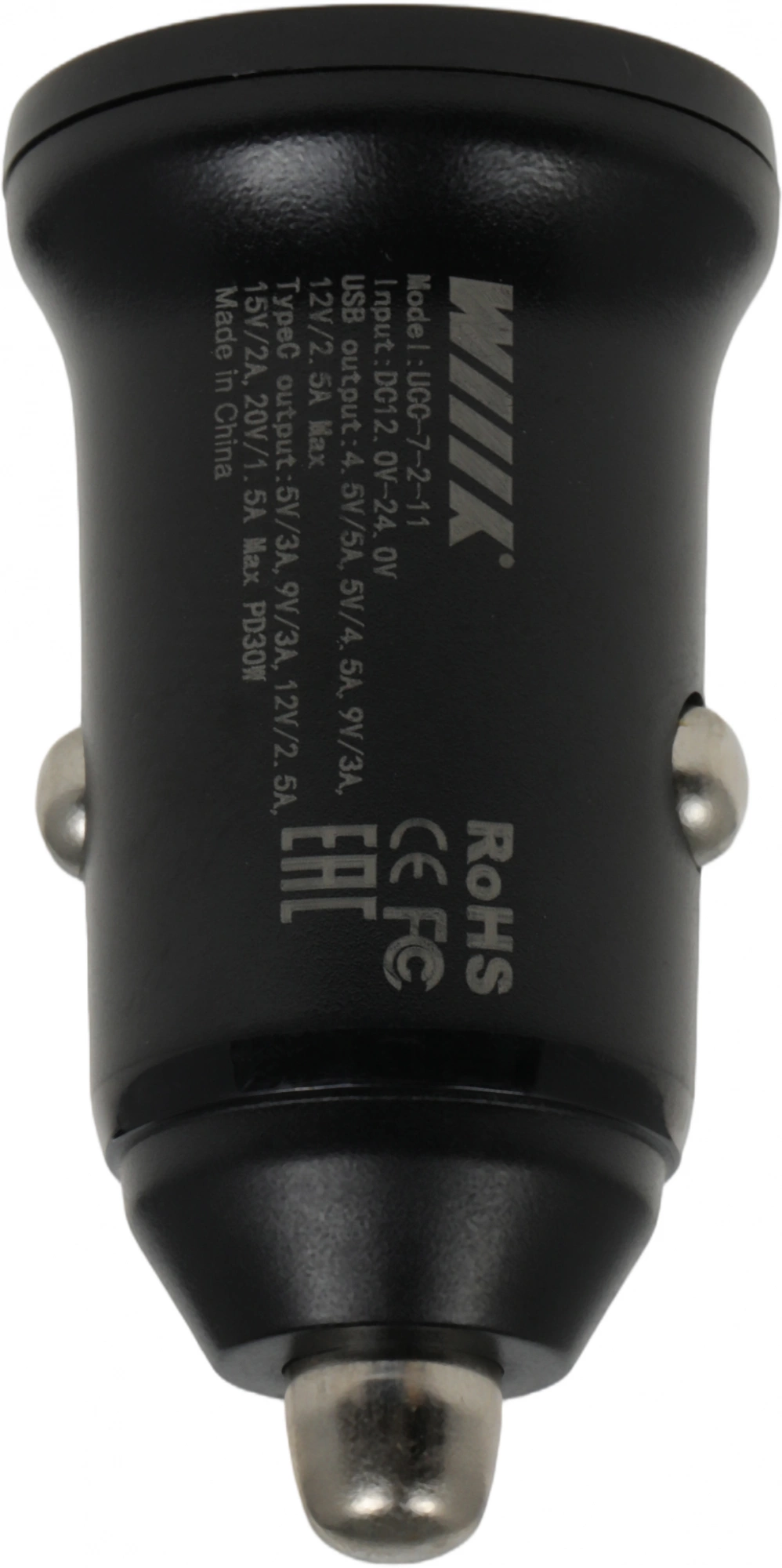 Автомобильное зар./устр. Wiiix UCC-7-2-11 18W 3.1A+3A (PD+QC) USB-C/USB-A универсальное черный