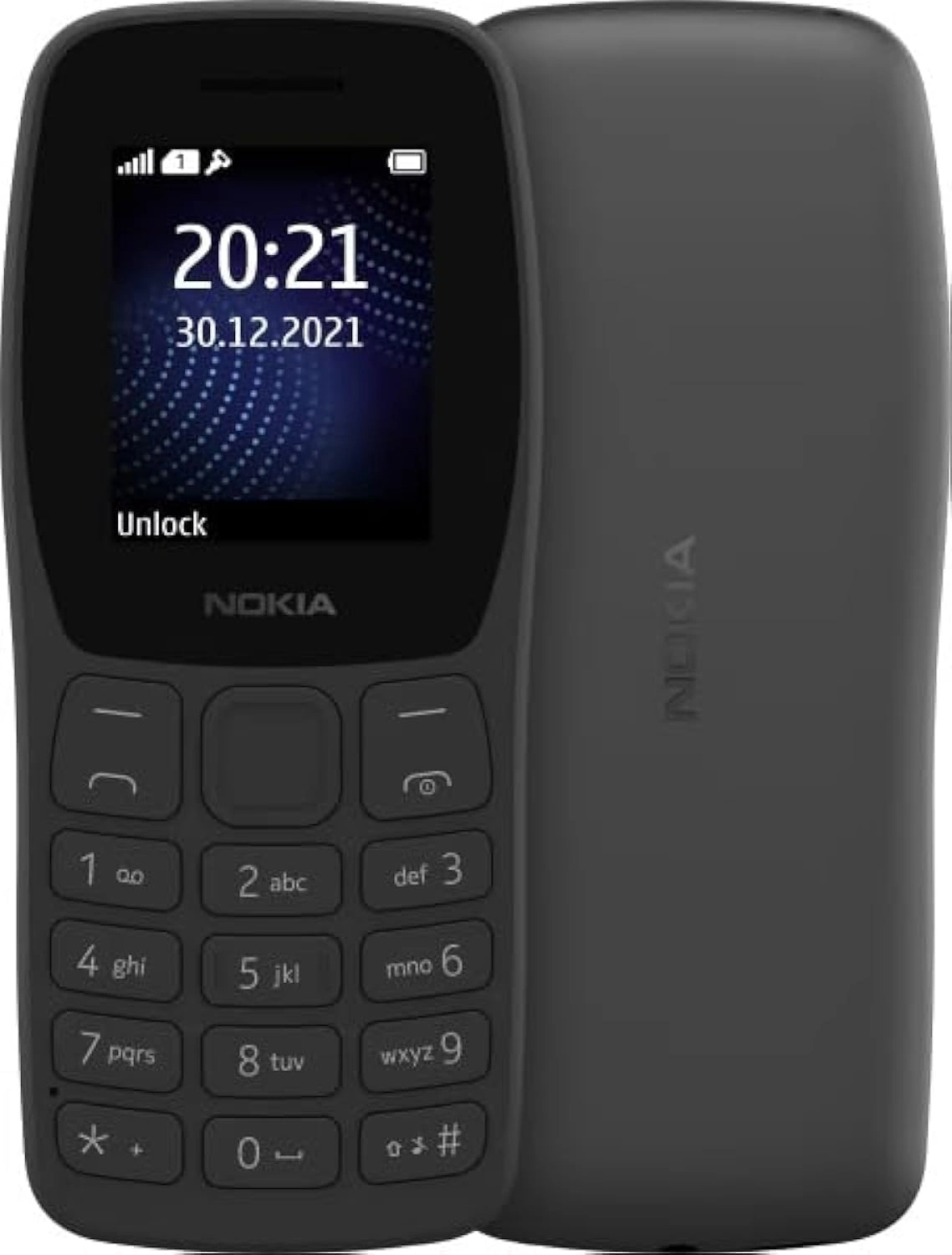 Мобильный телефон Nokia 105 DS TA-1459 темно-серый моноблок 2Sim 1.77" 120x160 Series 30+ GSM900/1800 Protect