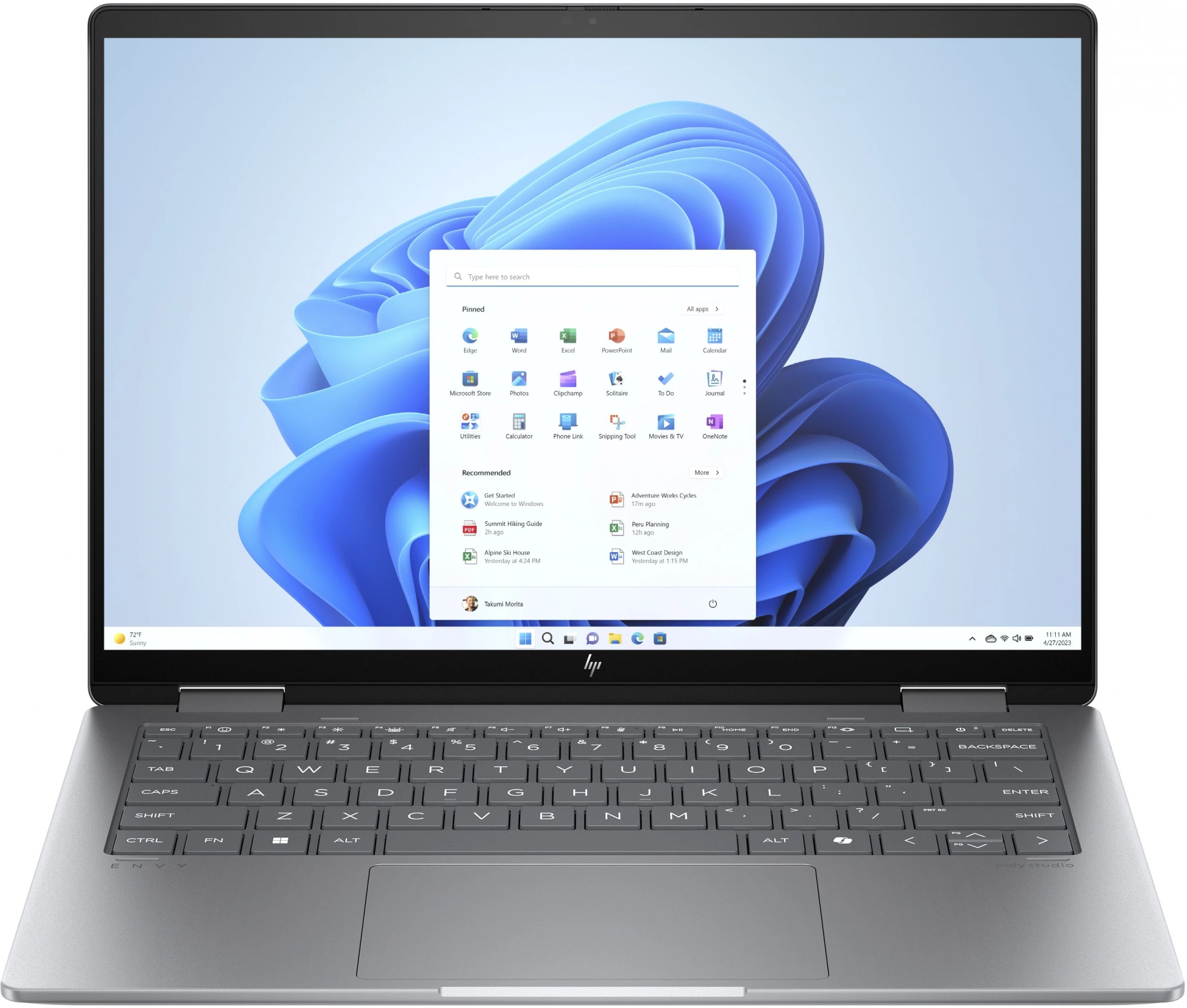 Ноутбук HP Envy x360 14-fc0016ci Core Ultra 5 125U 16Gb SSD1Tb Intel Graphics 14" IPS Touch WUXGA (1920x1200) Windows 11 Home silver WiFi BT Cam (A16K6EA)