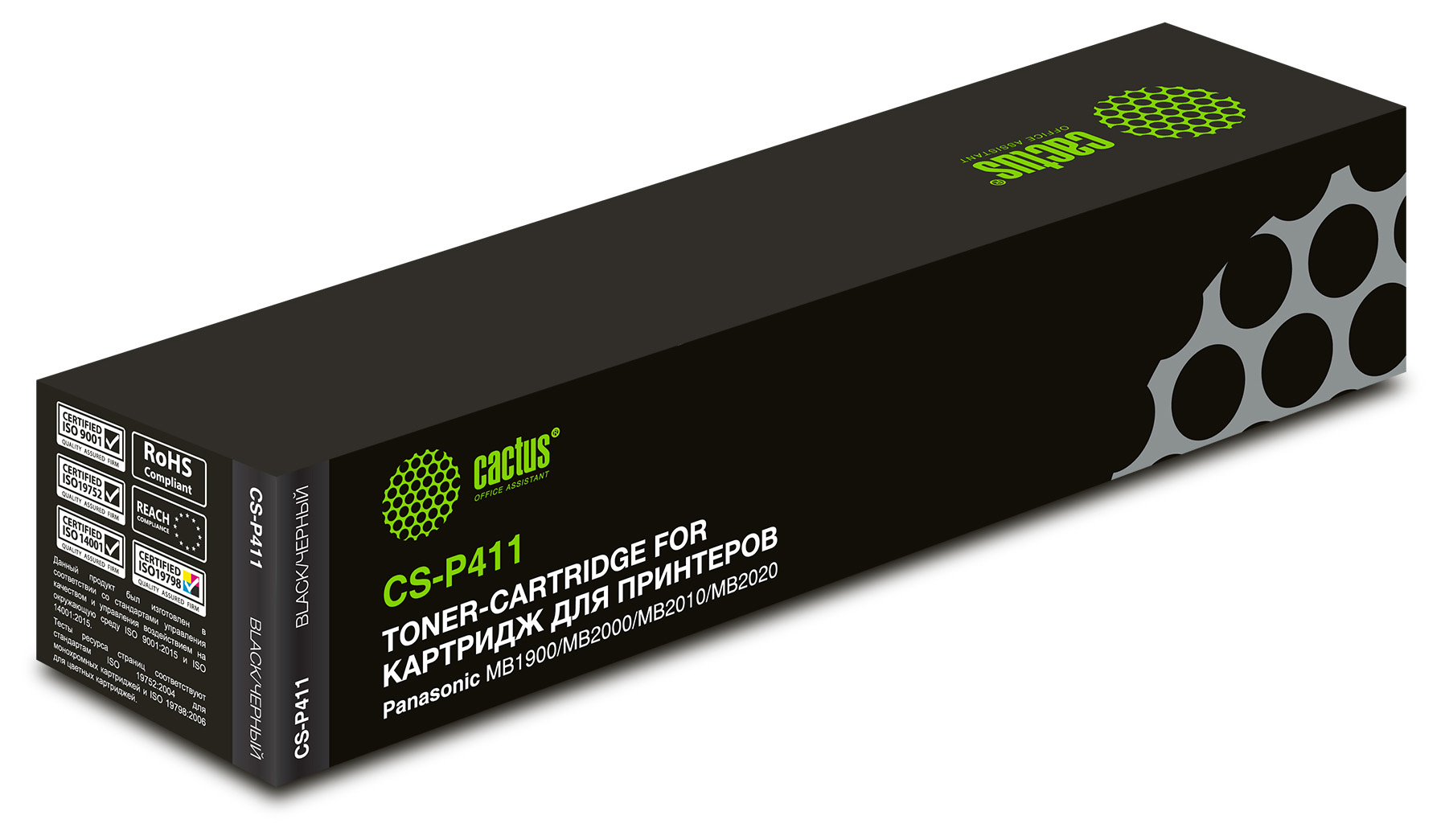 Картридж лазерный Cactus CS-P411 KX-FAT411A7 черный (2000стр.) для Panasonic MB1900/MB2000/MB2010/MB2020/MB2025/MB2030 без чипа
