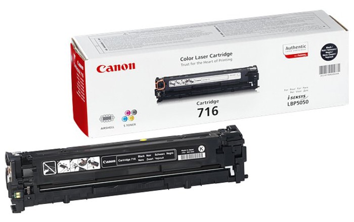 Картридж лазерный Canon 716BK 1980B002 черный бар.в компл. (2300стр.) для Canon LBP-5050/5050N