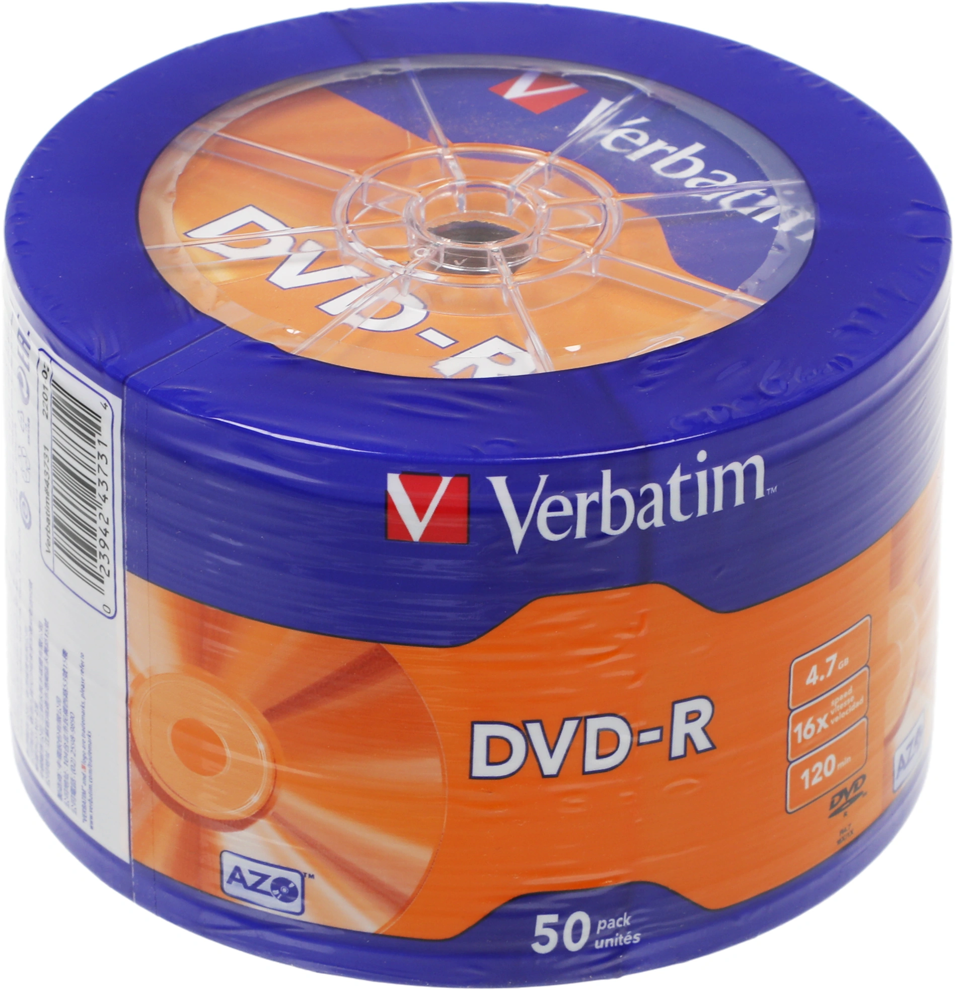 Диск DVD-R Verbatim 4.7Gb 16x wagon wheel (50шт) (43731)