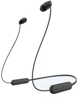 Гарнитура внутриканальные Sony WI-C100 черный беспроводные bluetooth шейный обод (WI-C100/BZ)