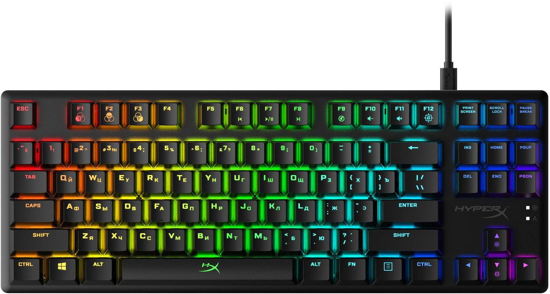 Клавиатура HyperX Alloy Origins Core механическая черный USB for gamer LED (4P5P3AA#ABA) кабель 1.8м