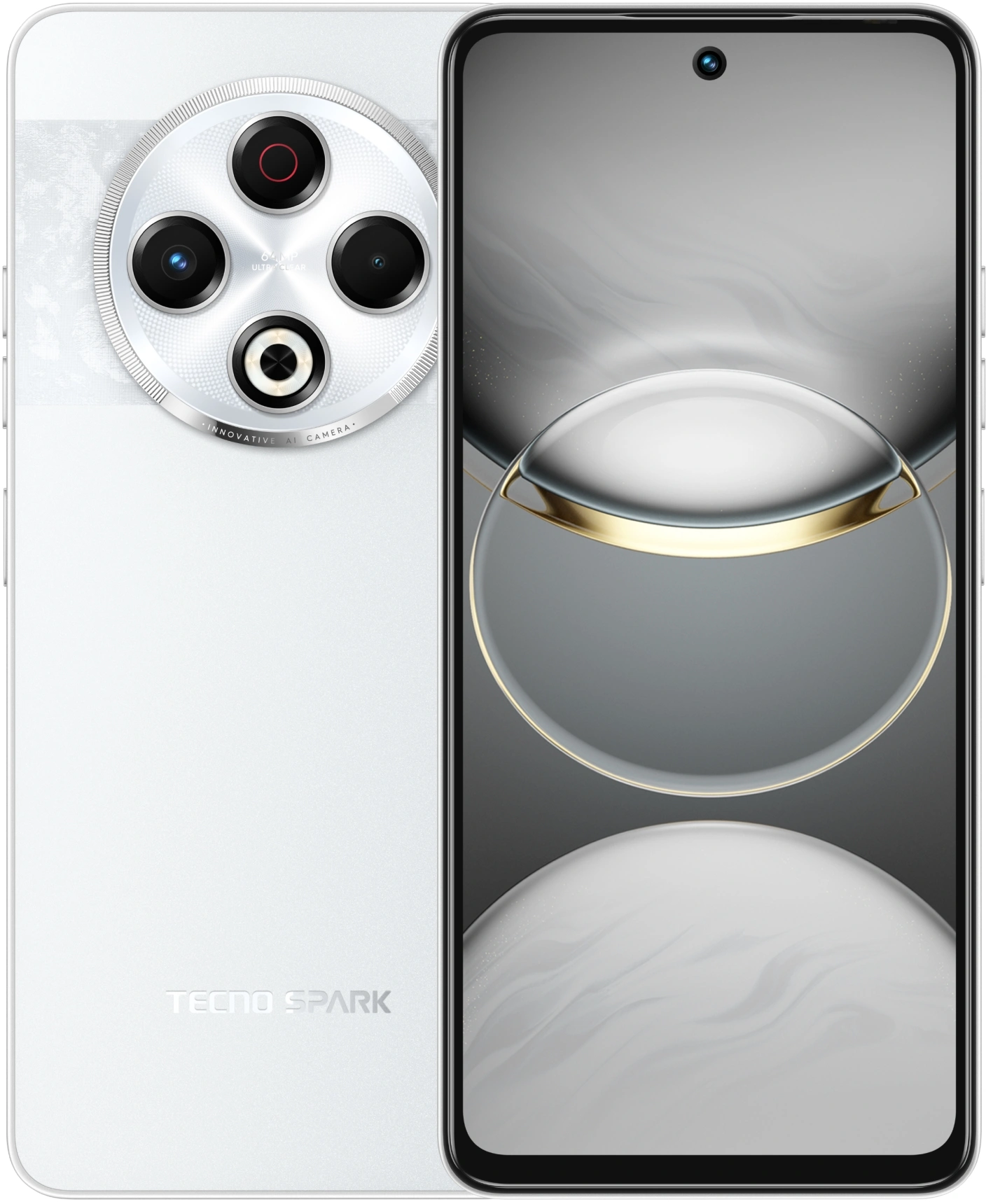 Смартфон Tecno Spark 30 256Gb 8Gb серебристый моноблок 3G 4G 2Sim 6.78" 1080x2436 Android 14 64Mpix 802.11 a/b/g/n/ac NFC GPS GSM900/1800 GSM1900 Protect FM A-GPS microSD max1024Gb