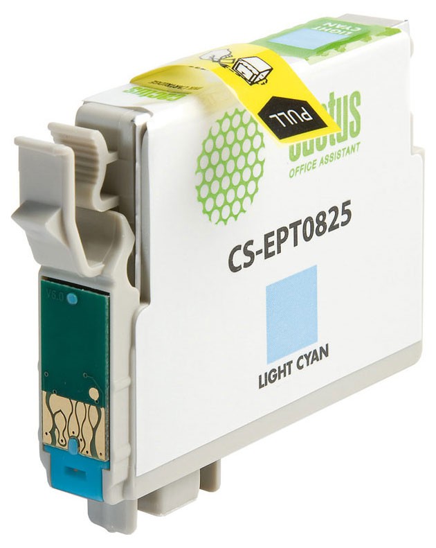 Картридж струйный Cactus CS-EPT0825 T0825 светло-голубой (13.8мл) для Epson Stylus Photo R270/290/RX590 с чипом