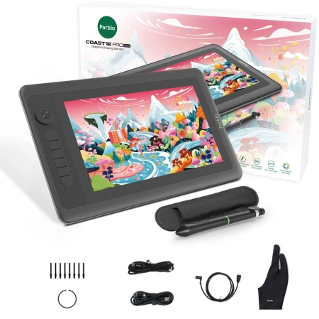 Графический планшет-монитор Parblo Coast12 Pro Gen 2 USB Type-C/USB/HDMI черный