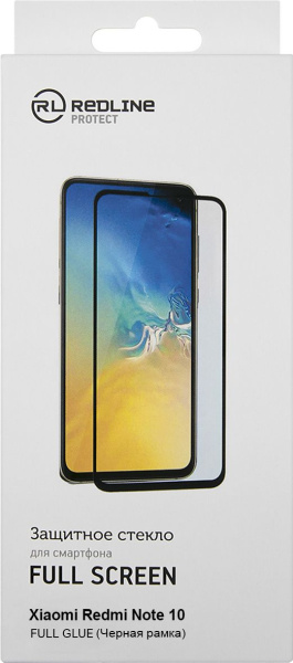 Защитное стекло для экрана Redline УТ000024054 черный для Xiaomi Redmi Note 10/10s прозрачная