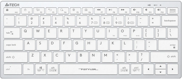 Клавиатура A4Tech FBX51C белый USB беспроводная BT/Radio slim Multimedia (FBX51C WHITE)