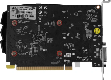 Видеокарта Biostar PCI-E 3.0 VN1034TB46 NVIDIA GeForce GT 1030 4Gb 64bit DDR4 1152/2000 DVIx1 HDMIx1 HDCP Ret