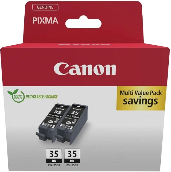 Картридж струйный Canon PGI-35 1509B029 черный печ.гол.в компл. двойная упак. (382стр.) (18.60мл) для Canon Pixma iP100