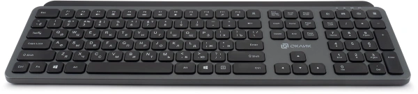 Клавиатура Оклик K859W серый/черный USB беспроводная slim Multimedia (2002136)