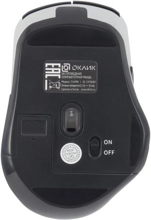 Мышь Оклик 516MW черный/серебристый оптическая 1600dpi silent беспров. BT/Radio USB для ноутбука 6but (1978689)
