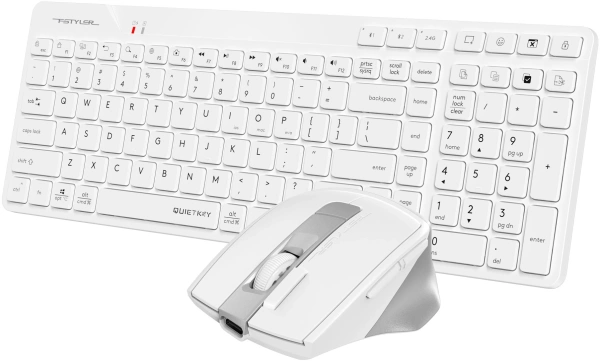 Клавиатура + мышь A4Tech Fstyler FB2800C Air2 White клав:белый/серый мышь:белый/серый USB беспроводная Bluetooth/Радио slim