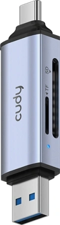 Разветвитель USB 3.2 Cudy UH200 2порт. серебристый