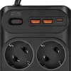 Сетевой фильтр Powercom SP-10 USB2A1СB 3,0м 3.0м (10 розеток) черный (коробка)
