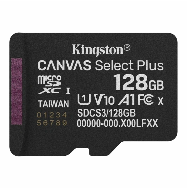 Флеш карта microSDXC 128GB Kingston SDCS3/128GBSP Canvas Select Plus V10 A1 w/o adapter