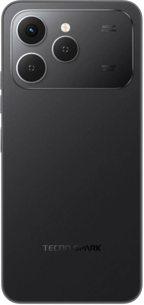 Смартфон Tecno Spark 40 256Gb 8Gb черный моноблок 3G 4G 2Sim 6.67" 720x1600 Android 15 50Mpix 802.11 a/b/g/n/ac/ax NFC GPS GSM900/1800 GSM1900 Protect FM microSD max1024Gb