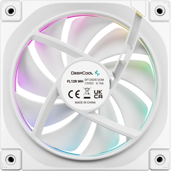 Вентилятор для корпуса Deepcool FL12R Wh Reverse ARGB 120х120x25 белый 4-pin 33.9дБ (R-FL12R-WHAPN1-G) Ret