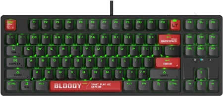 Клавиатура A4Tech Bloody AT87 черный/красный USB for gamer LED (AT87) кабель 1.8м